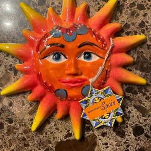 Colorful Ceramic Sun Wall Decor